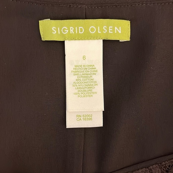 Sigrid Olsen Chocolate Brown Swirl Structured Fit & Flare Skirt - Size 6 - Picture 2 of 8